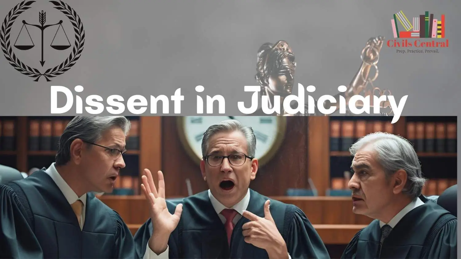 Judges engaged in discussion representing dissent in the judiciary