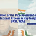 “Formal graphic for Indian Vice-President with tricolor theme and Parliament silhouette background.”