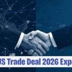 Indo-US Trade Deal 2026 featured image showing India and United States symbols with bold text explaining strategic realignment and tariff rescinding.