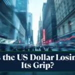 US dollar symbol and financial charts with bold text reading “Is the US Dollar Losing Its Grip?