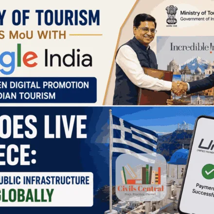 Ministry of Tourism signs MoU with Google India and UPI launches in Greece for digital tourism and international digital payments.