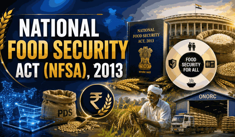 National Food Security Act (NFSA) 2013 Explained: Features, PDS, MSP, ONORC, Challenges & UPSC Notes NFSA,2013