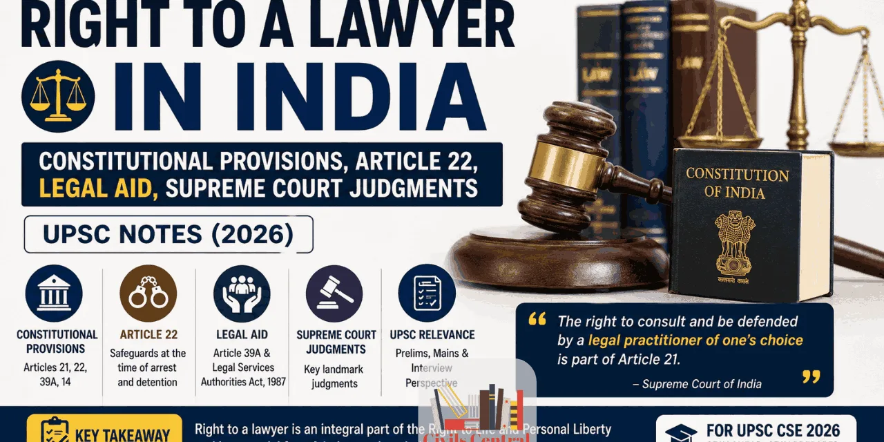 Right to a Lawyer in India_ Constitutional Provisions, Article 22, Legal Aid, Supreme Court Judgments