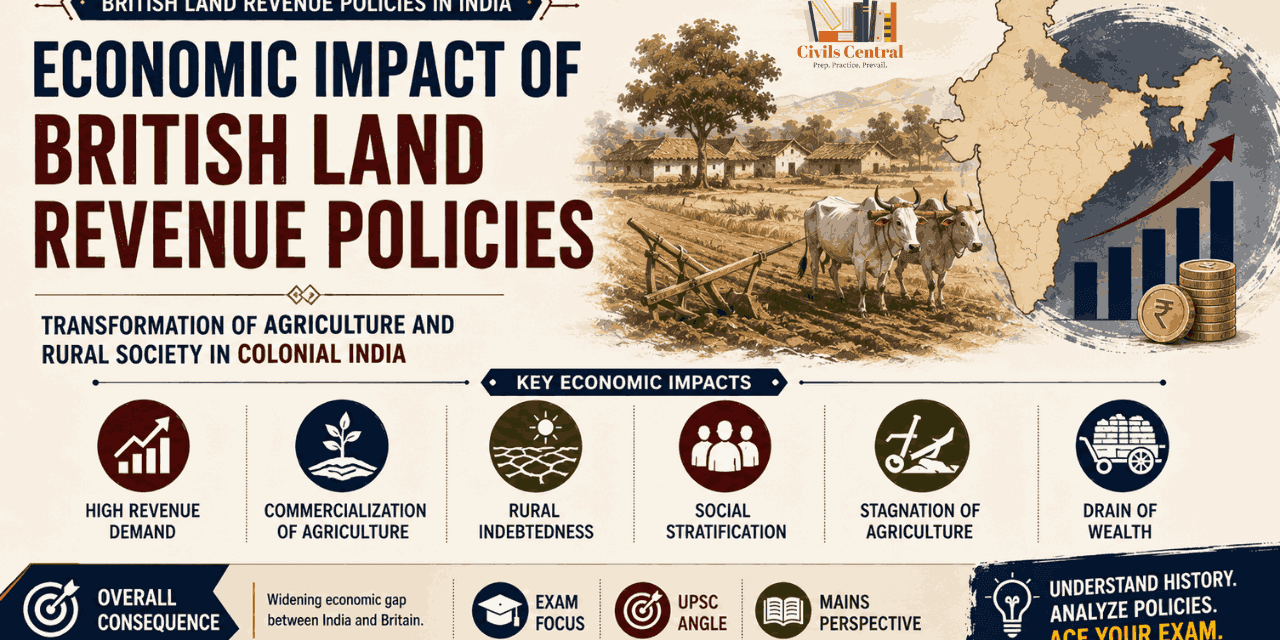 Economic Impact of British Land Revenue Policies: Transformation of Agriculture and Rural Society in Colonial India