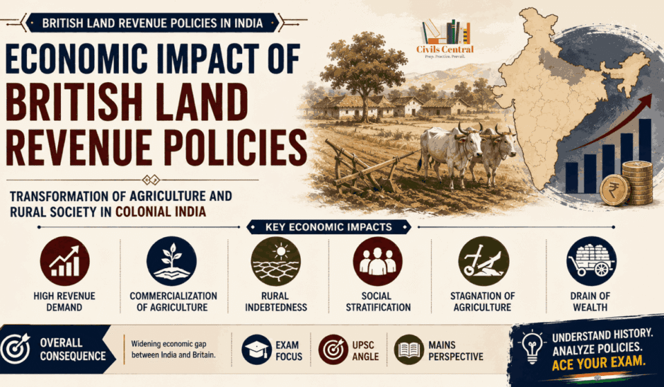 Economic Impact of British Land Revenue Policies: Transformation of Agriculture and Rural Society in Colonial India