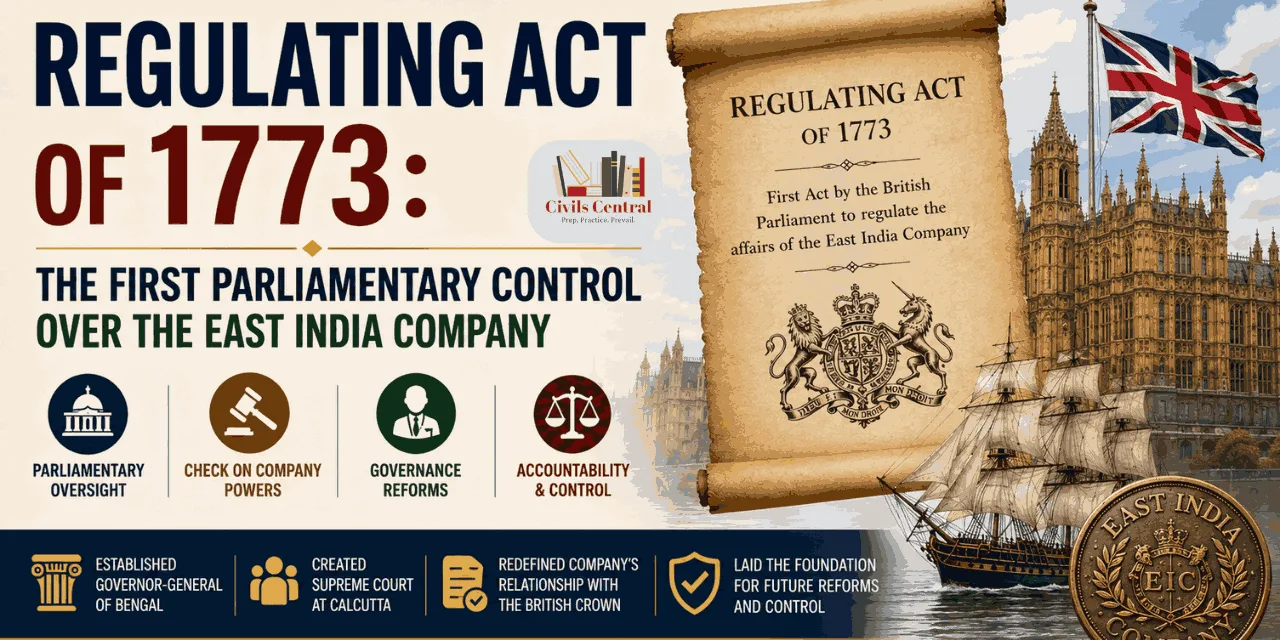 Regulating Act, 1773 The Beginning of Parliamentary Control over the East India Company
