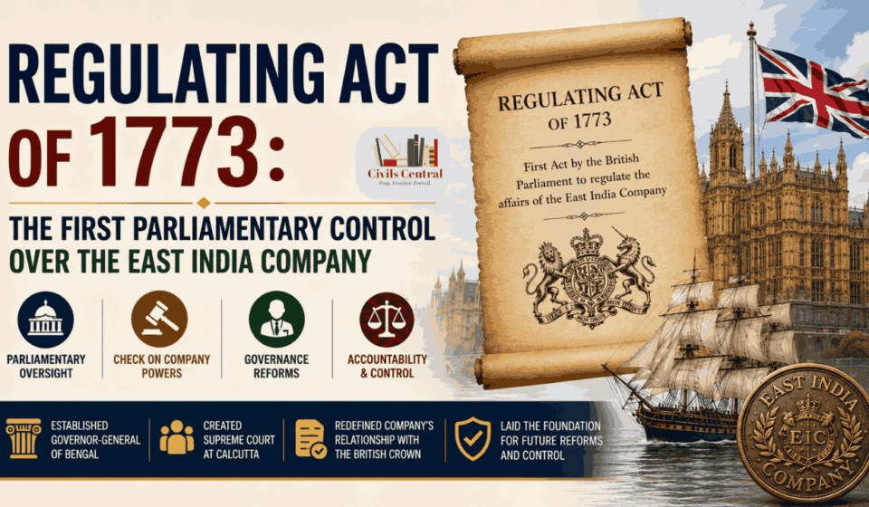 Regulating Act, 1773 The Beginning of Parliamentary Control over the East India Company