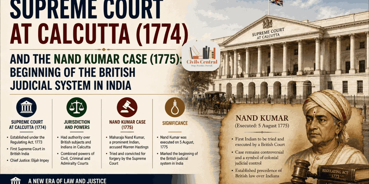 Supreme Court at Calcutta (1774) and the Nand Kumar Case (1775): Beginning of the British Judicial System in India