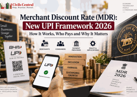 Merchant Discount Rate (MDR) 2026 UPI Charges, 0.4% MDR, P2M, P2P & UPSC Notes